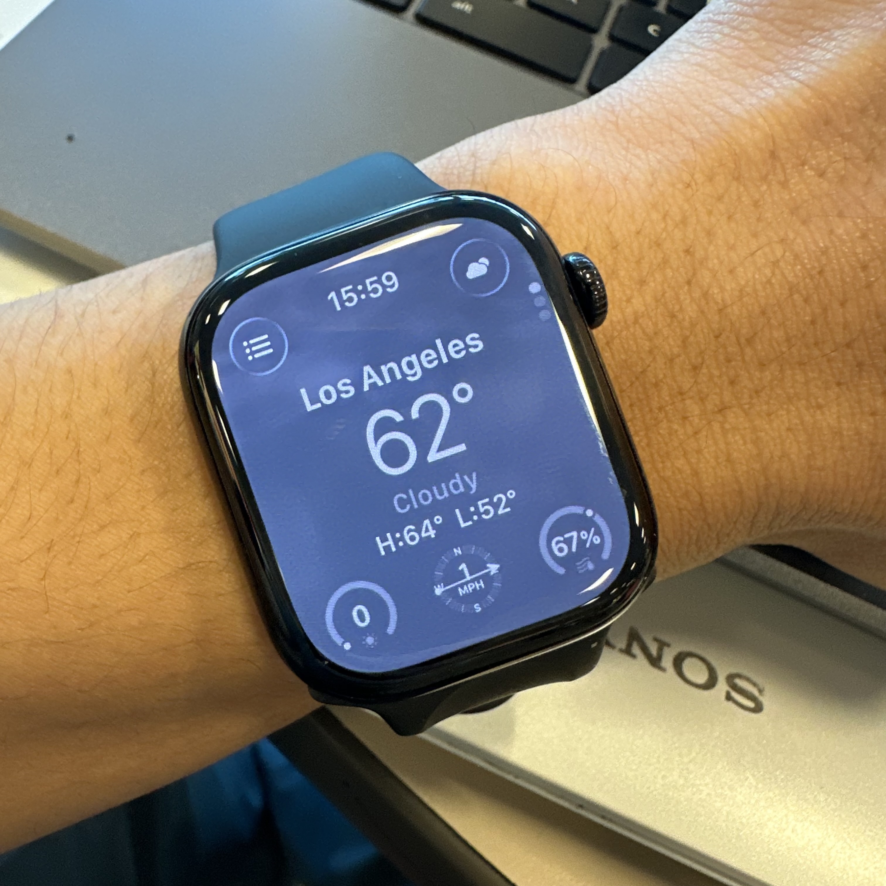 An image featuring LA weather on Apple Watch