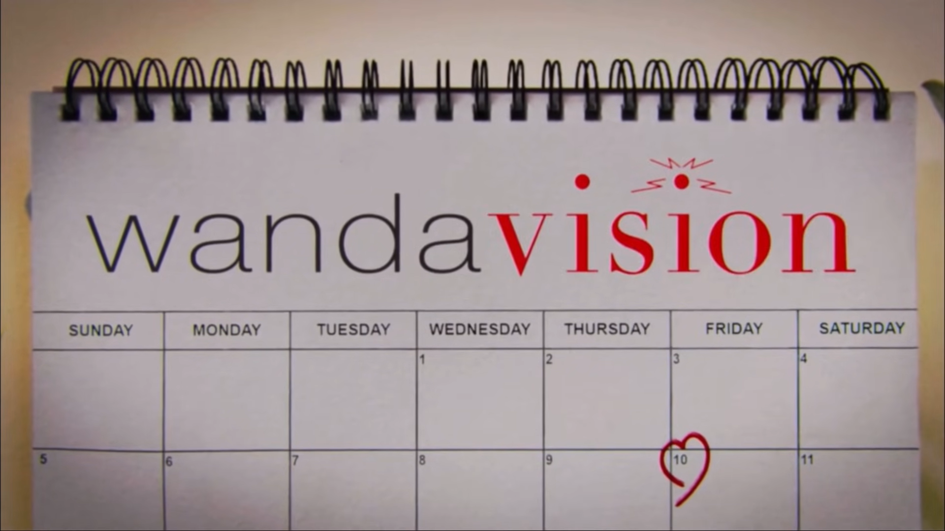 An image featuring a calendar from the TV show wandavision